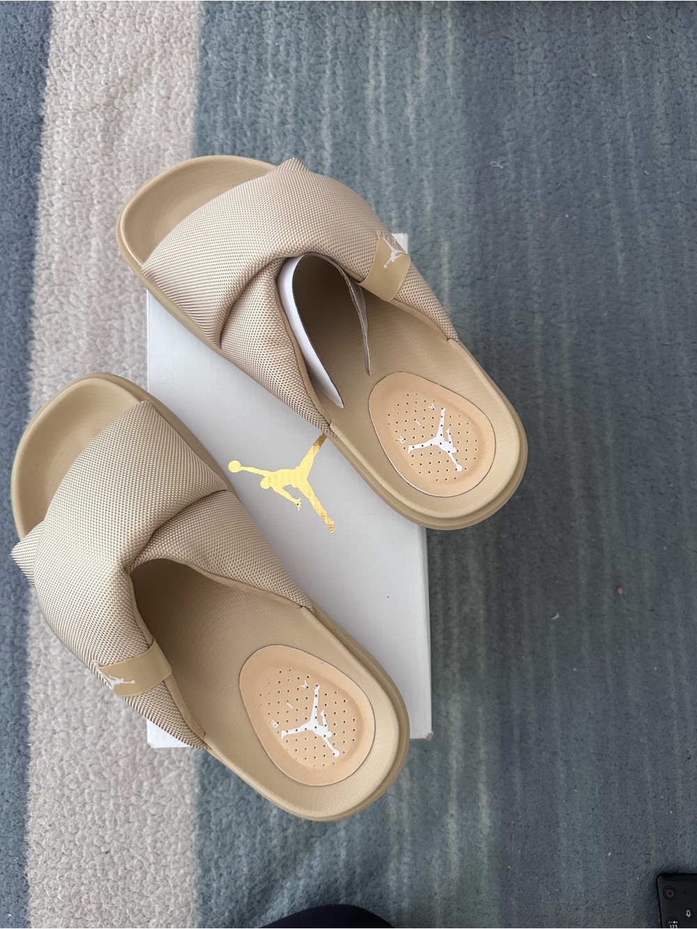 Jordan Women’s Crisscross Slide Sandals in Tan